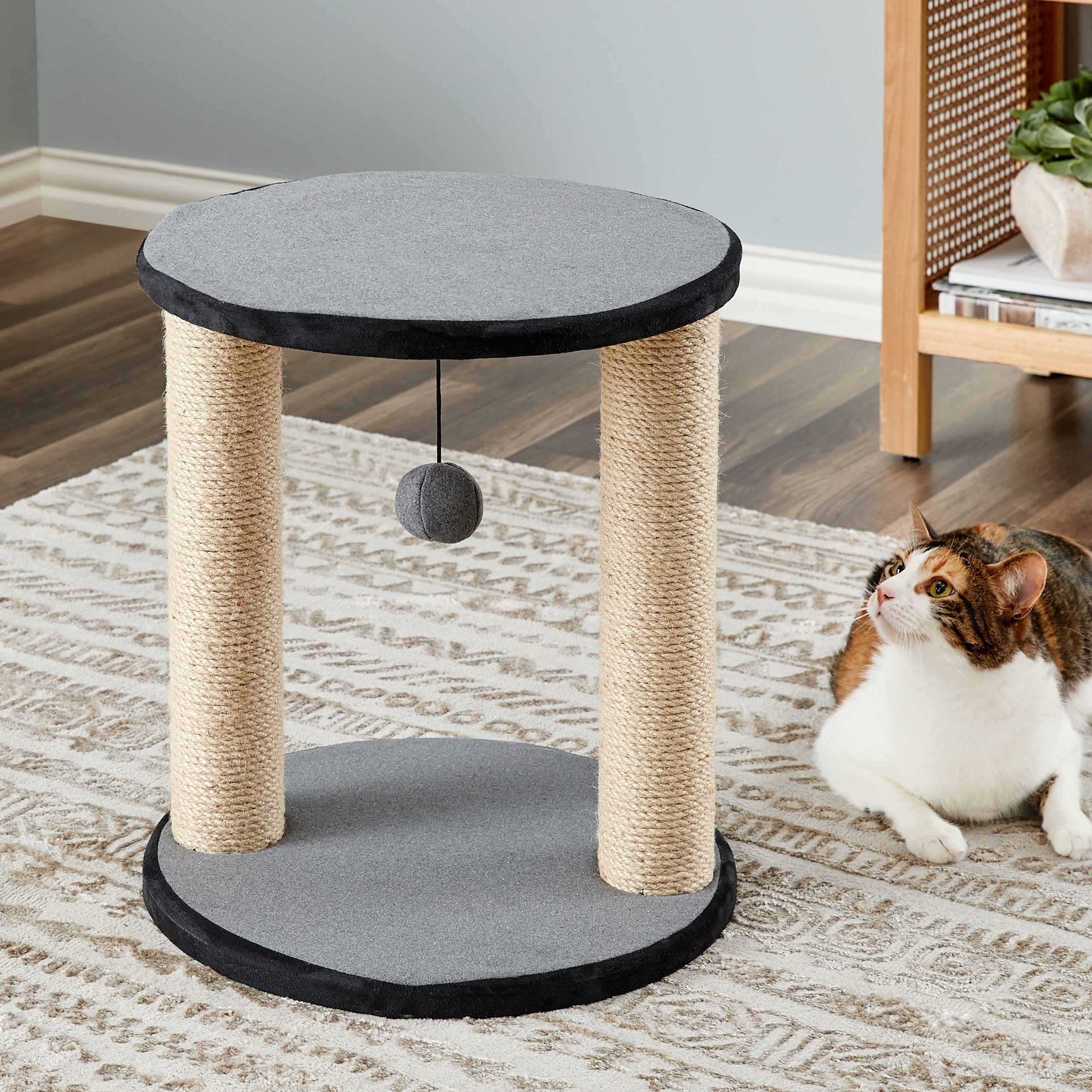 Two by Two Fayetteville - Gray Scratching Post Cat Furniture - 16.9 in. Tall