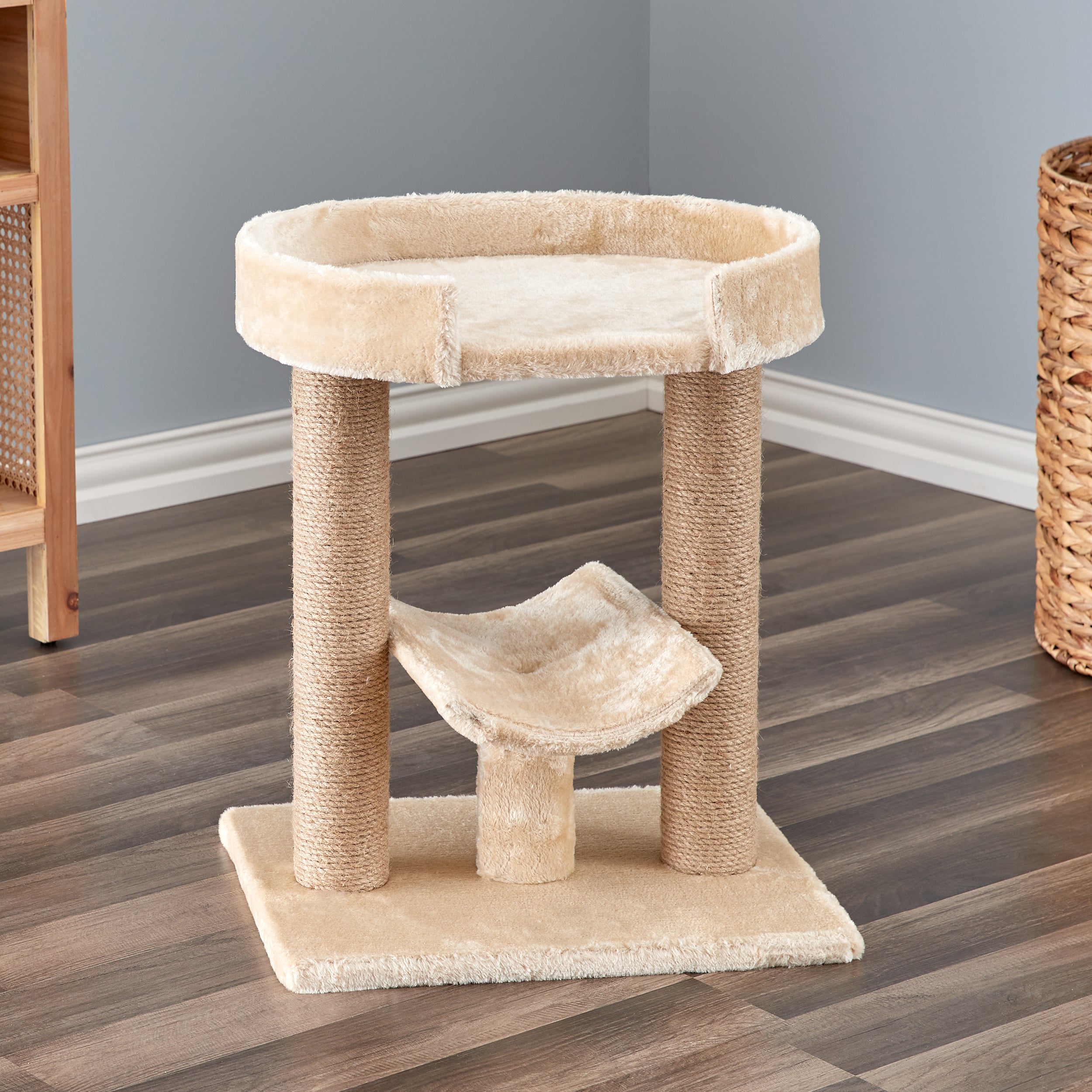Two by Two Providence - Beige Cat Scratching Post Cat Furniture - 21.1 in. Tall