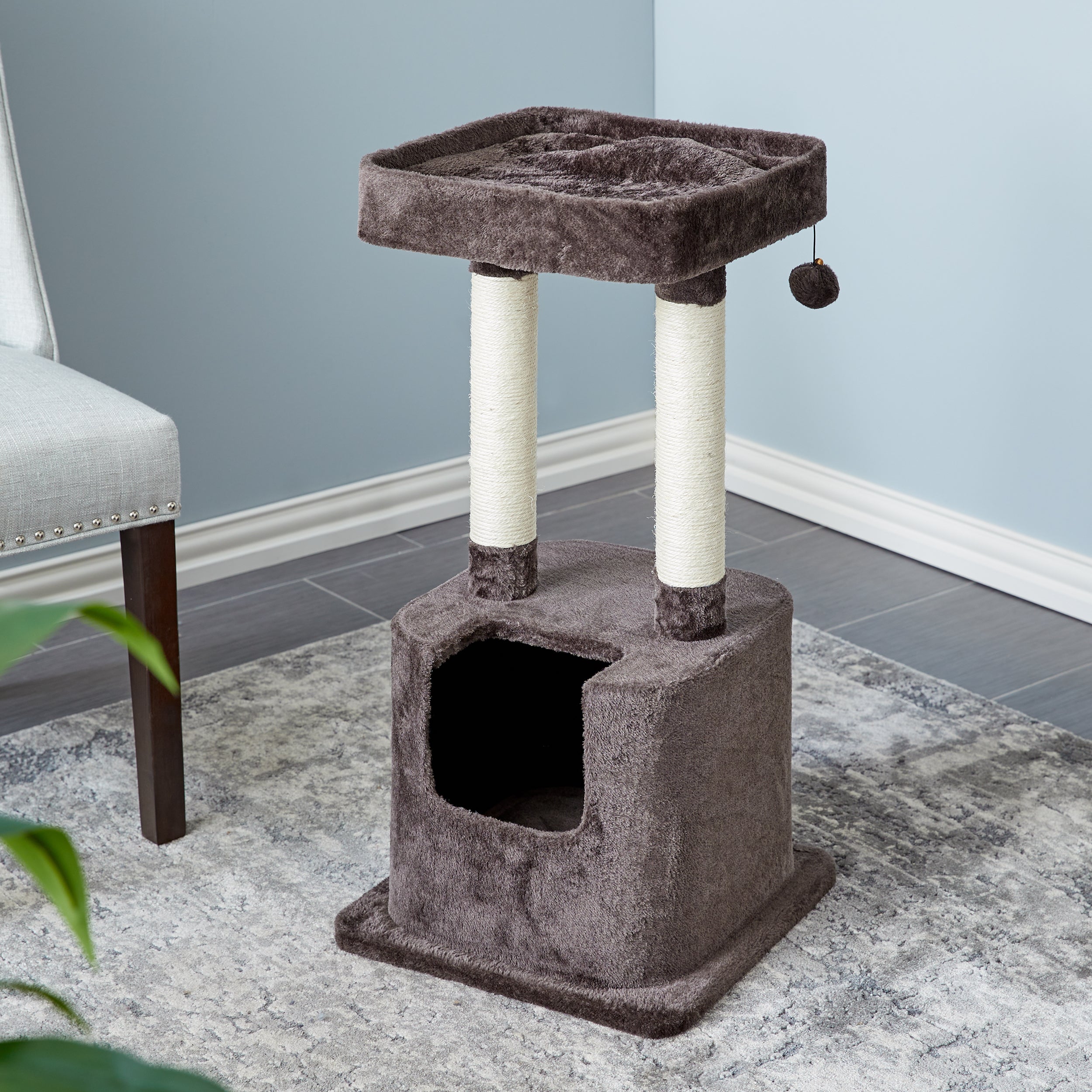 Two by Two Lexington - Brown Scratching Post Cat Furniture - 31.5 in. Tall
